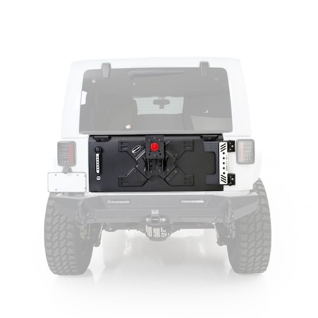Smittybilt 8706 WRANGLER YJ/TJ/LJ SRC MID WIDTH REAR TUBULAR BUMPER W/HITCH & TIRE CARRIER MOUNT STUD;TEXT BLK 76621-01